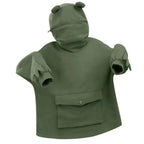 Cool Women Hoodie Perfect Sleeping Frog Pullover Winter Sense Hooded Modern Casual Sweatshirts Cute Funny Style Comfortable Frog Pullover Hoodie For Women Stevvex