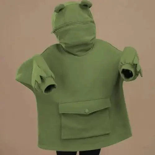 Cool Women Hoodie Perfect Sleeping Frog Pullover Winter Sense Hooded Modern Casual Sweatshirts Cute Funny Style Comfortable Frog Pullover Hoodie For Women Stevvex