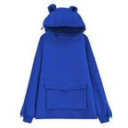 Cool Women Hoodie Perfect Sleeping Frog Pullover Winter Sense Hooded Modern Casual Sweatshirts Cute Funny Style Comfortable Frog Pullover Hoodie For Women Stevvex