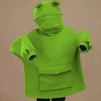 Cool Women Hoodie Perfect Sleeping Frog Pullover Winter Sense Hooded Modern Casual Sweatshirts Cute Funny Style Comfortable Frog Pullover Hoodie For Women Stevvex