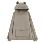 Cool Women Hoodie Perfect Sleeping Frog Pullover Winter Sense Hooded Modern Casual Sweatshirts Cute Funny Style Comfortable Frog Pullover Hoodie For Women Stevvex