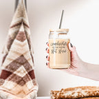 Shit Show Coordinator 17oz Glass Tumbler With Bamboo Lid, 2 Stainless Straws BandsCo Straps