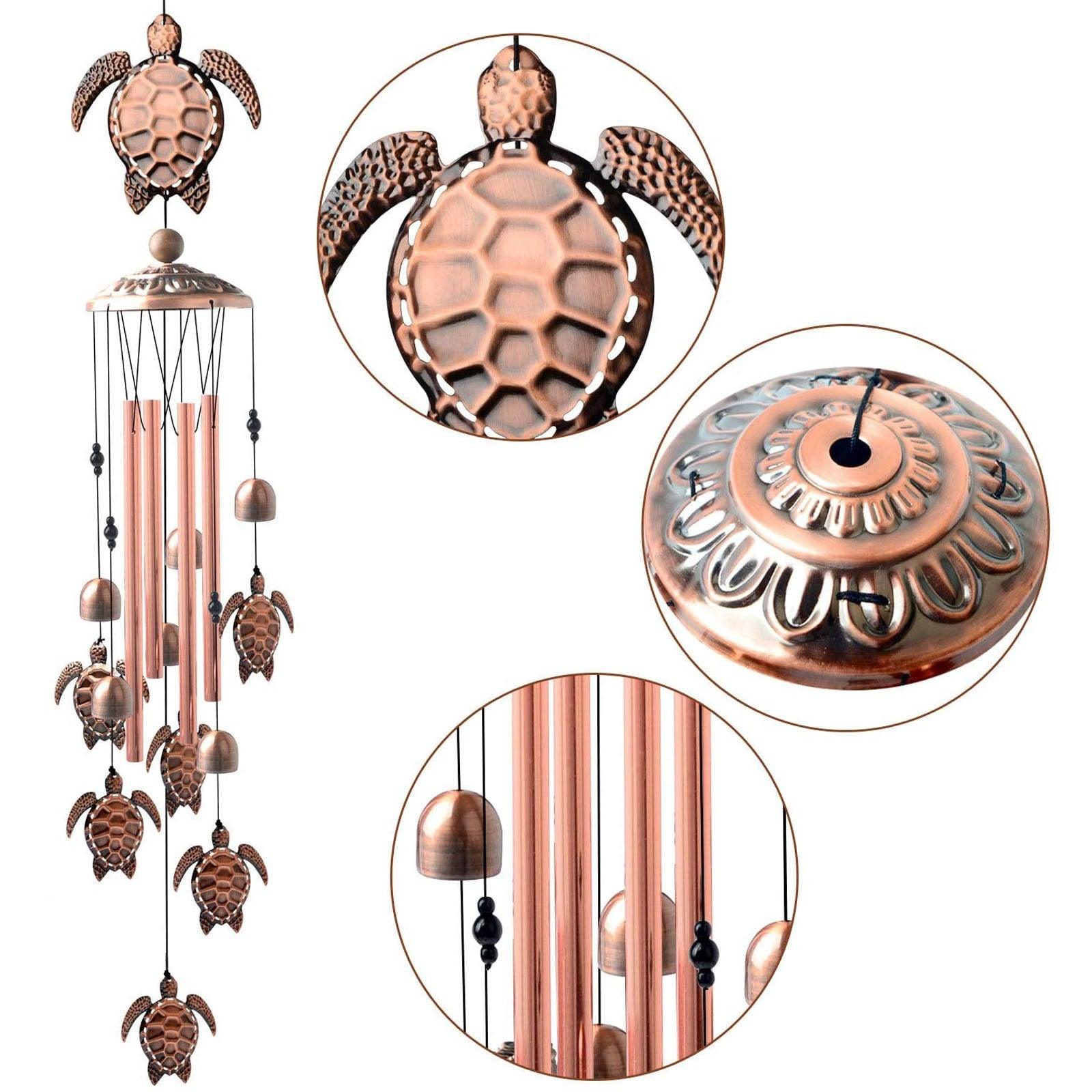 Copper Wind Chimes Outdoor Classic Wind Chimes Memorial Wind Chime Gifts for Grand Mother Garden Yard Decor Gift Stevvex
