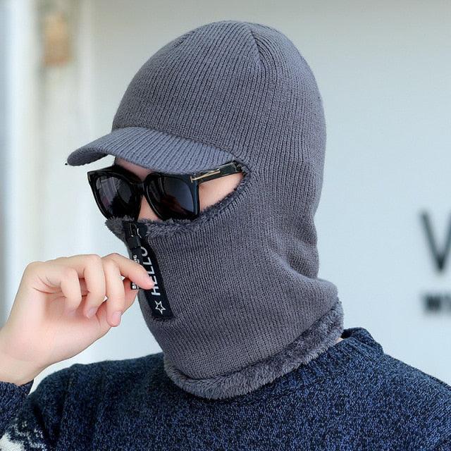 Coral Fleece Winter Women Knitted Hats Add Fur Warm Winter Hats For Women With Zipper Keep Face Warmer Balaclava Pompoms Cap Balaclava Gorgas Bonnet Knitted Hat Windproof Ski Mask Cold Weather Face Mask Motorcycle Balaclava Hood Warmer Winter Sports Cap Stevvex