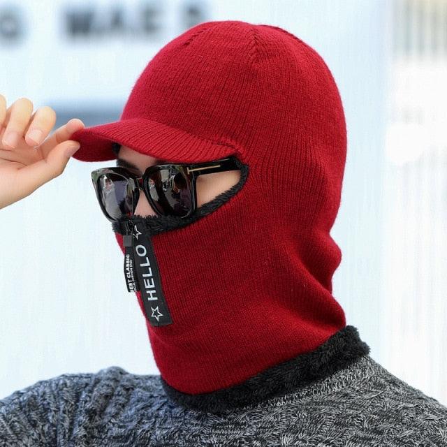Coral Fleece Winter Women Knitted Hats Add Fur Warm Winter Hats For Women With Zipper Keep Face Warmer Balaclava Pompoms Cap Balaclava Gorgas Bonnet Knitted Hat Windproof Ski Mask Cold Weather Face Mask Motorcycle Balaclava Hood Warmer Winter Sports Cap Stevvex
