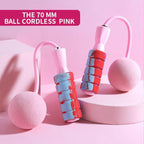 Cordless Skipping Rope Weight-Bearing Ball Sports Fitness Womens Indoor Dual-Use Weight Loss Sports Professional Fat Burning Ball Bearing Fast Rope Skipping Adjustable Memory Foam Anti Skid Handle Skipping Rope New Fitness Speed Rope For Men And Women Stevvex