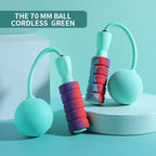 Cordless Skipping Rope Weight-Bearing Ball Sports Fitness Womens Indoor Dual-Use Weight Loss Sports Professional Fat Burning Ball Bearing Fast Rope Skipping Adjustable Memory Foam Anti Skid Handle Skipping Rope New Fitness Speed Rope For Men And Women Stevvex