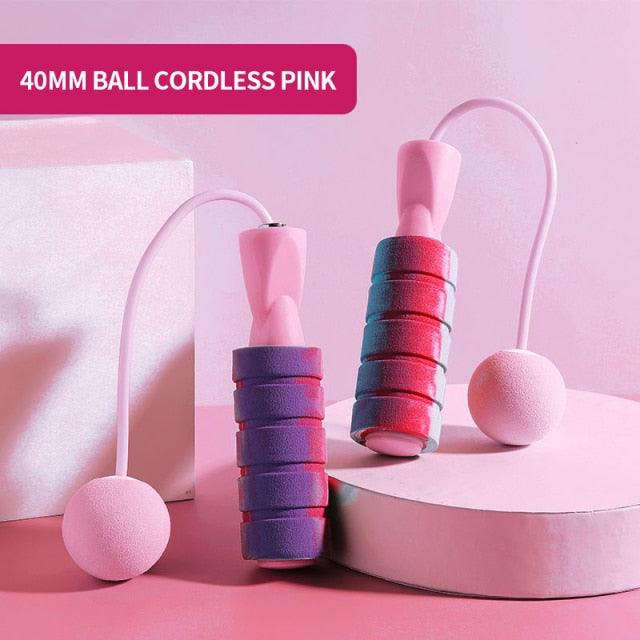Cordless Skipping Rope Weight-Bearing Ball Sports Fitness Womens Indoor Dual-Use Weight Loss Sports Professional Fat Burning Ball Bearing Fast Rope Skipping Adjustable Memory Foam Anti Skid Handle Skipping Rope New Fitness Speed Rope For Men And Women Stevvex