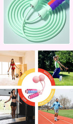 Cordless Skipping Rope Weight-Bearing Ball Sports Fitness Womens Indoor Dual-Use Weight Loss Sports Professional Fat Burning Ball Bearing Fast Rope Skipping Adjustable Memory Foam Anti Skid Handle Skipping Rope New Fitness Speed Rope For Men And Women Stevvex