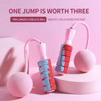 Cordless Skipping Rope Weight-Bearing Ball Sports Fitness Womens Indoor Dual-Use Weight Loss Sports Professional Fat Burning Ball Bearing Fast Rope Skipping Adjustable Memory Foam Anti Skid Handle Skipping Rope New Fitness Speed Rope For Men And Women Stevvex