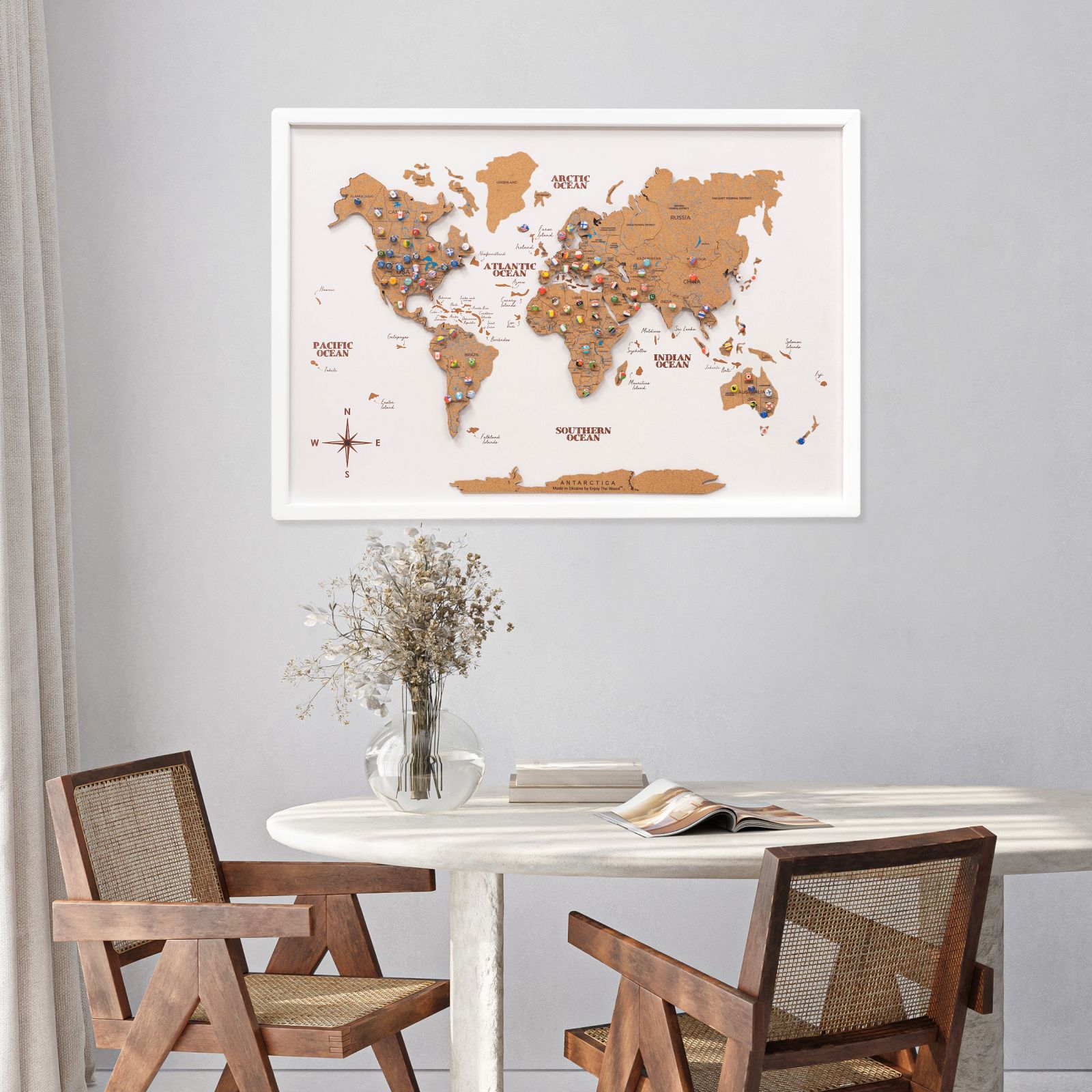 Cork Panel World Map - SJB-DIAMOND ELITES