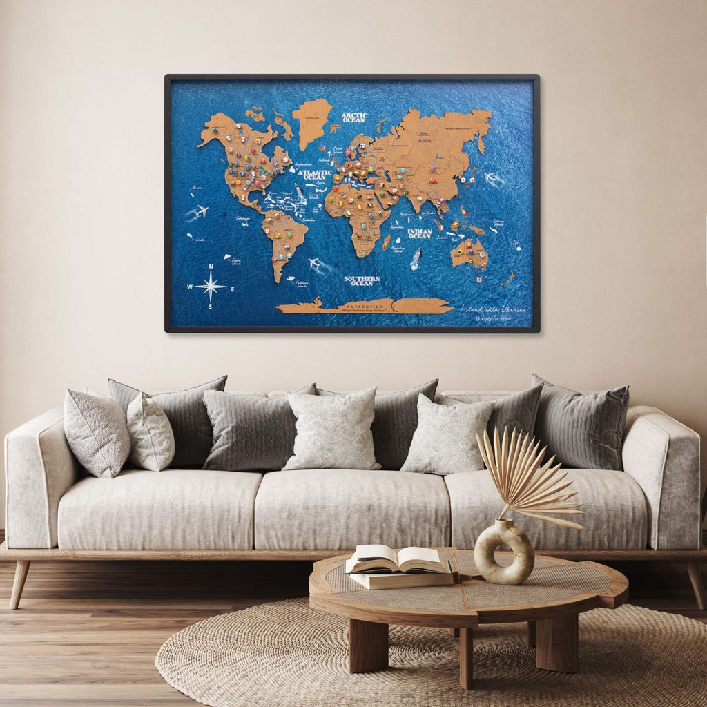 Cork Panel World Map - SJB-DIAMOND ELITES