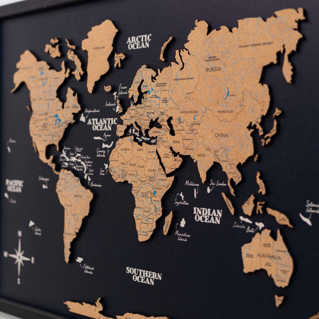 Cork Panel World Map - SJB-DIAMOND ELITES