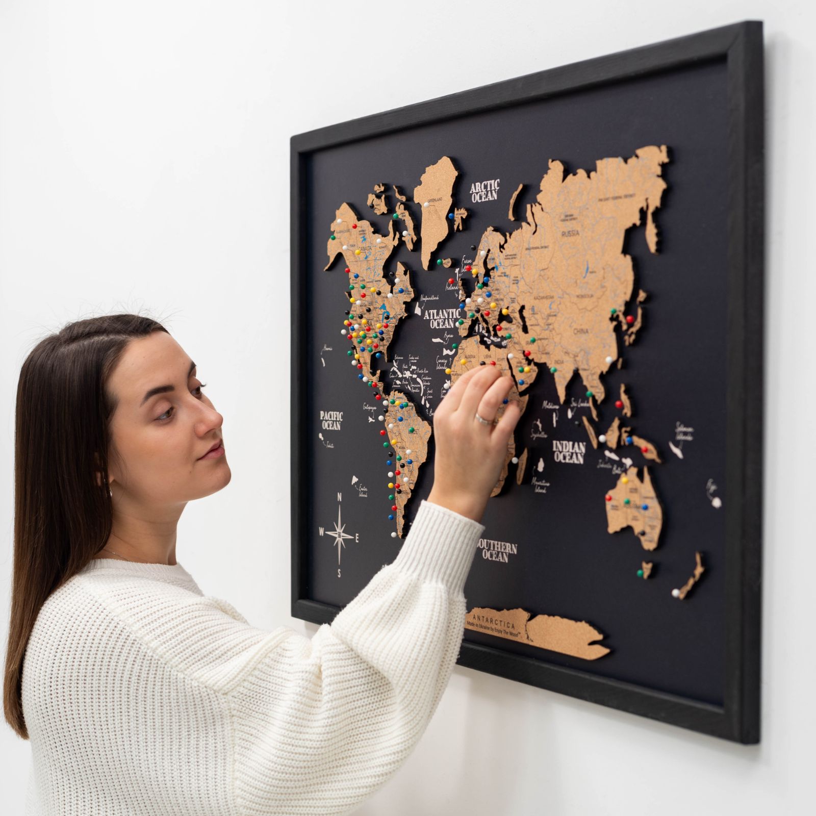Cork Panel World Map - SJB-DIAMOND ELITES