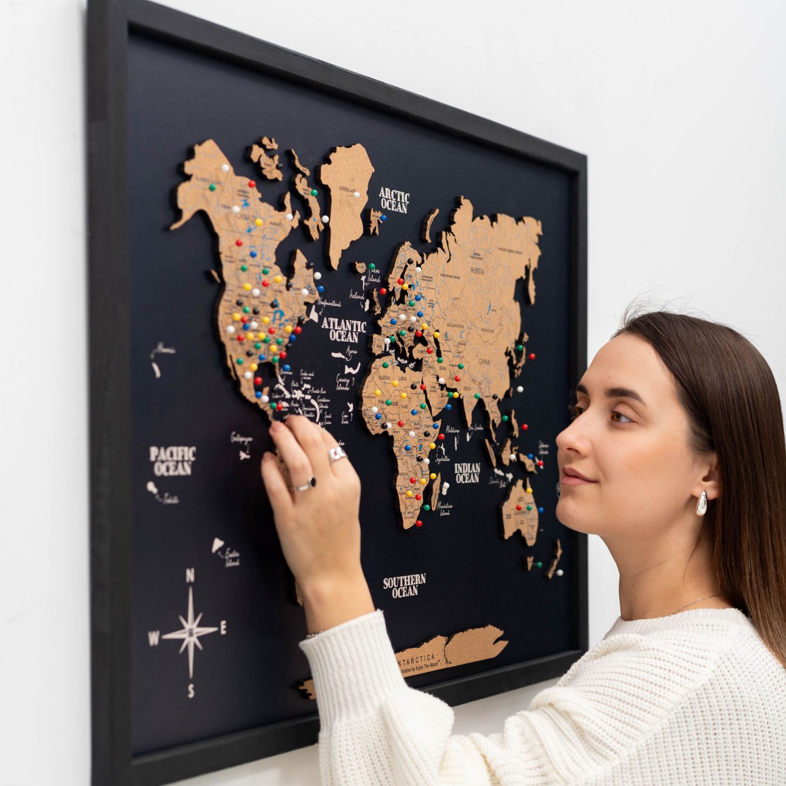Cork Panel World Map - SJB-DIAMOND ELITES