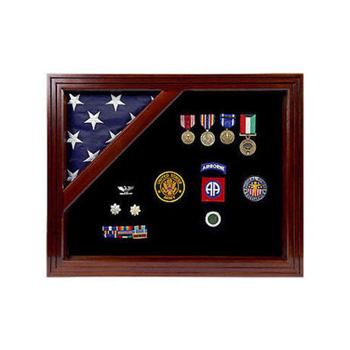 American Corner flag and medal display case - Fit for 3' x 5' The Military Gift Store