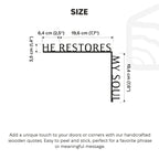 Wooden Corner Quote – He Restores My Soul