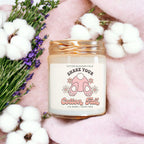 Cotton Blossom Candle - Fresh Lavender Cotton Scented Soy Candle, Home Spa BandsCo Straps