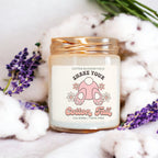 Cotton Blossom Candle - Fresh Lavender Cotton Scented Soy Candle, Home Spa BandsCo Straps