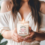 Cotton Blossom Candle - Fresh Lavender Cotton Scented Soy Candle, Home Spa BandsCo Straps