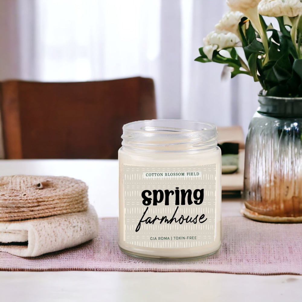 Cotton Blossom Soy Candle Fresh Lavender Cotton Spa Scent For Home BandsCo Straps