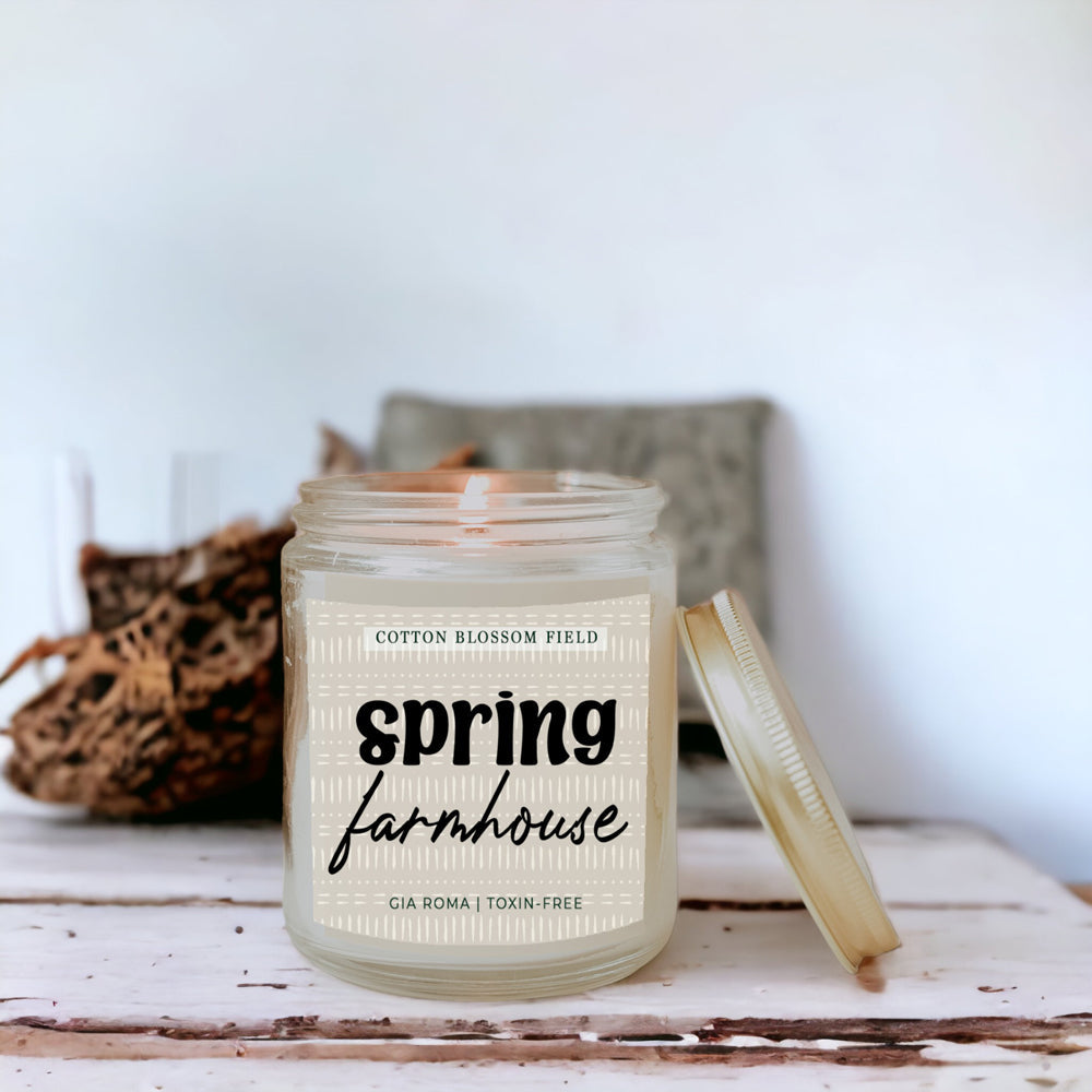 Cotton Blossom Soy Candle Fresh Lavender Cotton Spa Scent For Home BandsCo Straps