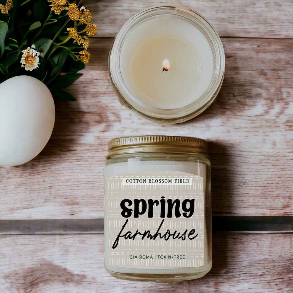 Cotton Blossom Soy Candle Fresh Lavender Cotton Spa Scent For Home BandsCo Straps