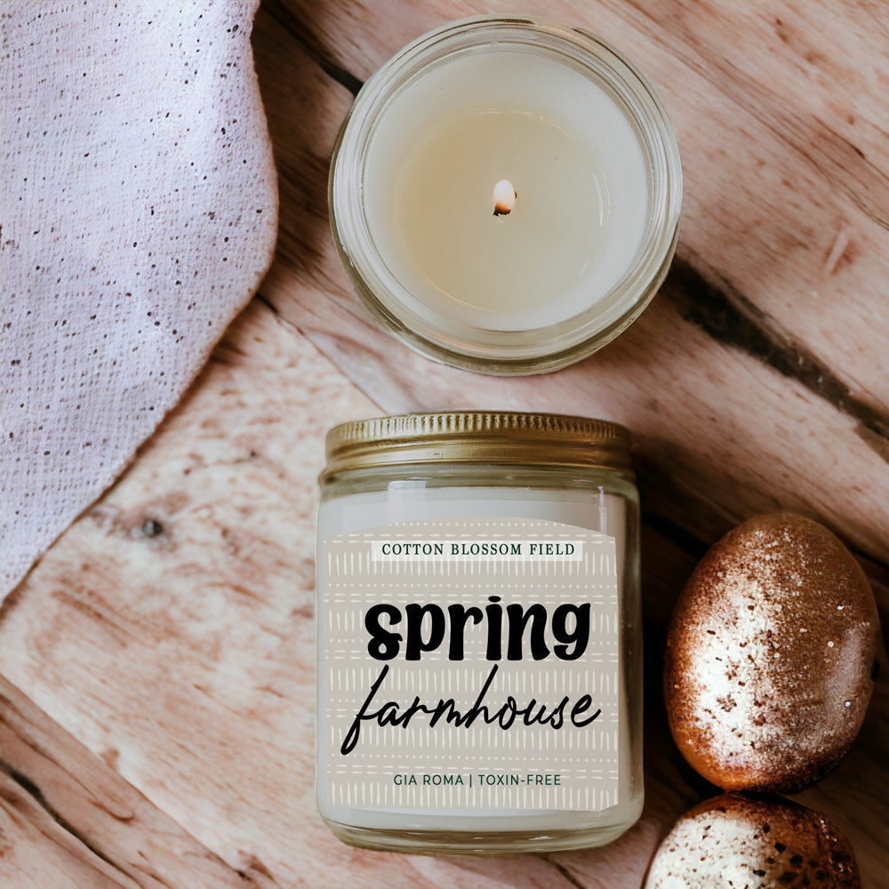 Cotton Blossom Soy Candle Fresh Lavender Cotton Spa Scent For Home BandsCo Straps