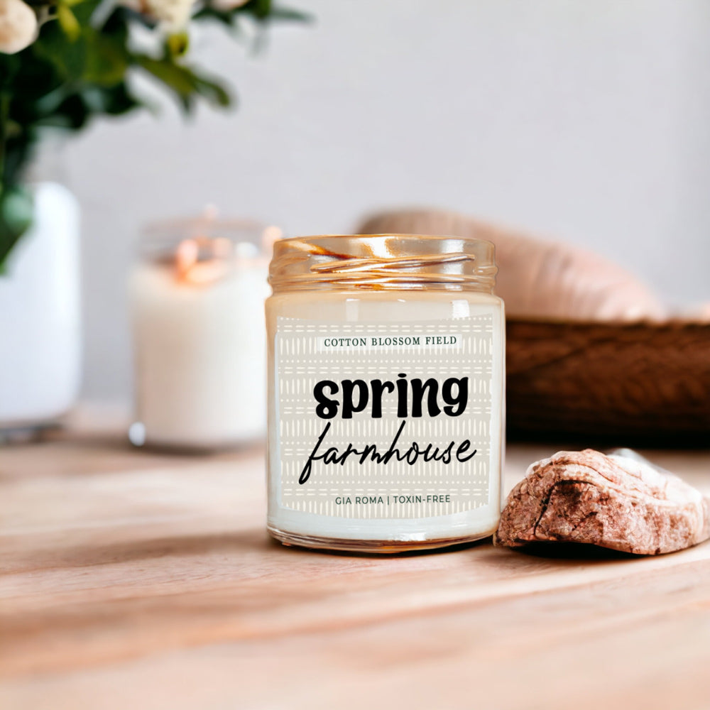 Cotton Blossom Soy Candle Fresh Lavender Cotton Spa Scent For Home BandsCo Straps
