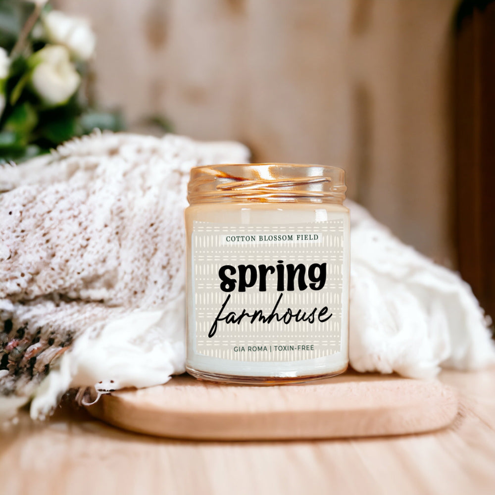 Cotton Blossom Soy Candle Fresh Lavender Cotton Spa Scent For Home BandsCo Straps
