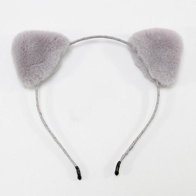 Cotton Cat's ears Autumn Winter 1Pc Plush Soft Warm Headband Hair Band Headwear for Women Girl Mix Styling Gorgeous Hair Accessories For Women Stevvex