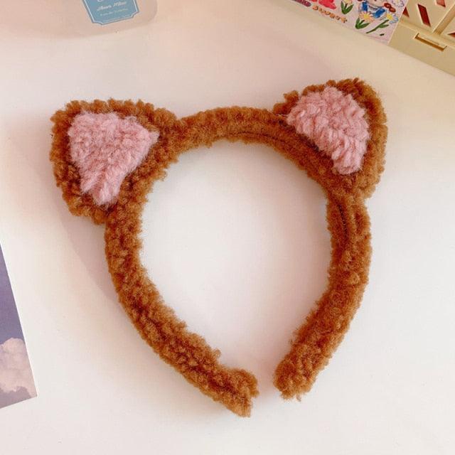 Cotton Cat's ears Autumn Winter 1Pc Plush Soft Warm Headband Hair Band Headwear for Women Girl Mix Styling Gorgeous Hair Accessories For Women Stevvex