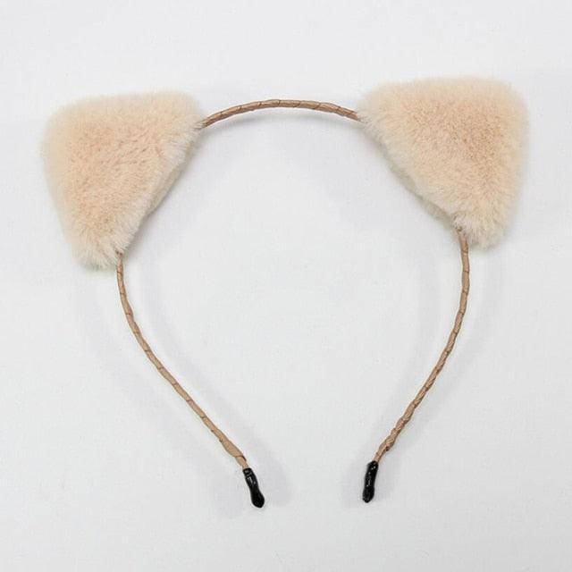 Cotton Cat's ears Autumn Winter 1Pc Plush Soft Warm Headband Hair Band Headwear for Women Girl Mix Styling Gorgeous Hair Accessories For Women Stevvex