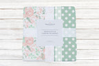 Cotton Muslin Cozy Throw Blanket Desert Rose Jade Dots