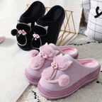 Cotton Women Cute Slippers Indoor Shoes For Women Winter Home Slippers Warm Footwear Winter Cotton Slippers Memory Foam House Slippers Cozy Fluffy Bedroom Couples Slippers