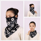 Cotton Women Mask Scarf Face Mascarillas Wraps Floral Print Lady Warm Neck Scarves Foulard Bandana Reusable Outdoor Riding Masks Scarf Neck Gaiter Headwear Headband Head Wrap Scarf Mask Neck Ear Warmers Headbands Perfect Bandana