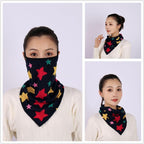 Cotton Women Mask Scarf Face Mascarillas Wraps Floral Print Lady Warm Neck Scarves Foulard Bandana Reusable Outdoor Riding Masks Scarf Neck Gaiter Headwear Headband Head Wrap Scarf Mask Neck Ear Warmers Headbands Perfect Bandana