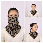 Cotton Women Mask Scarf Face Mascarillas Wraps Floral Print Lady Warm Neck Scarves Foulard Bandana Reusable Outdoor Riding Masks Scarf Neck Gaiter Headwear Headband Head Wrap Scarf Mask Neck Ear Warmers Headbands Perfect Bandana