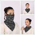 Cotton Women Mask Scarf Face Mascarillas Wraps Floral Print Lady Warm Neck Scarves Foulard Bandana Reusable Outdoor Riding Masks Scarf Neck Gaiter Headwear Headband Head Wrap Scarf Mask Neck Ear Warmers Headbands Perfect Bandana