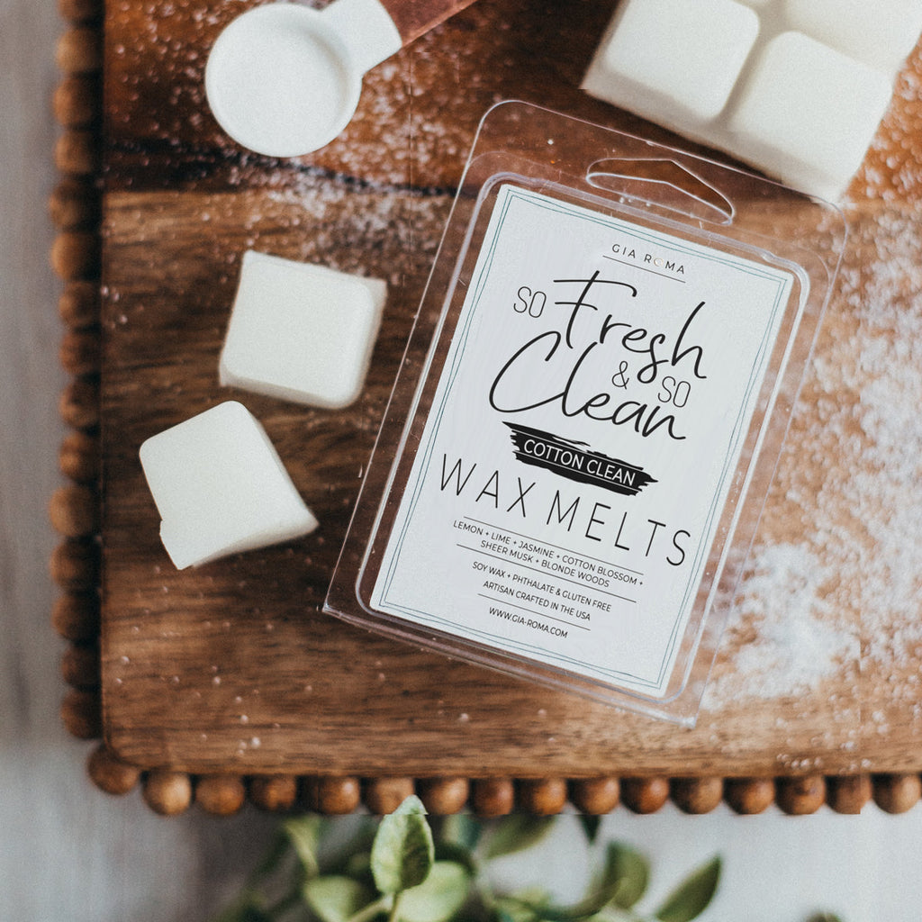 Soy Wax Melts Cotton Clean Scented Wax Melts - Fresh Clean Home Fragrance BandsCo Straps
