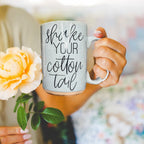 Shake Your Cotton Tail 16oz Ceramic Easter Coffee Mug Pastel Pink Blue BandsCo Straps