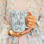 Shake Your Cotton Tail 16oz Ceramic Easter Coffee Mug Pastel Pink Blue BandsCo Straps