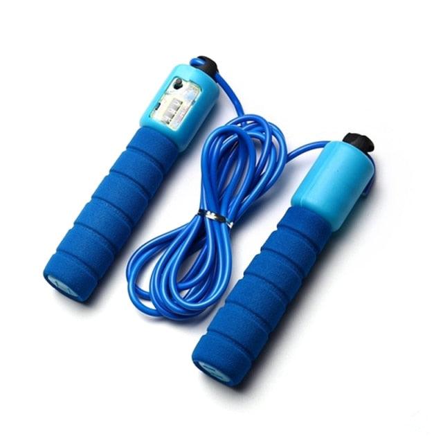 Counting Adult Fitness Fat Burning Bearing Weight Adjustable Steel Jump Rope With Counter For Aerobic Exercise Sports Fitness Cardio Workout Adjustable Cable Soft Sponge Handle For Kids Womens