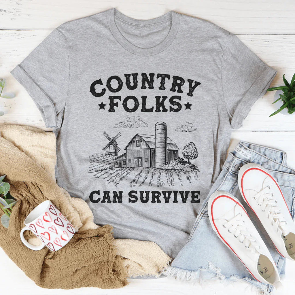 Country Folks Can Survive Tee Peachy Sunday