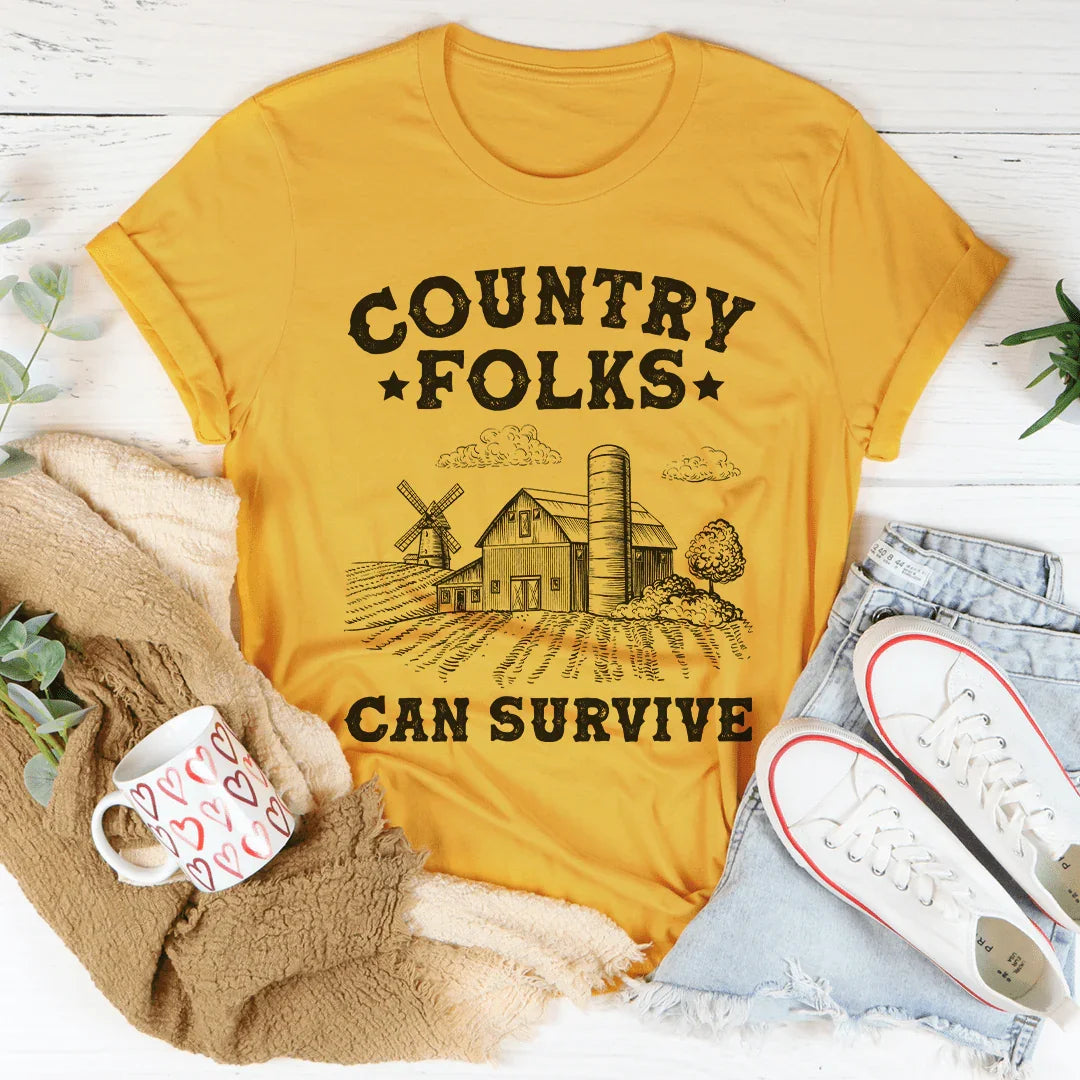 Country Folks Can Survive Tee Peachy Sunday