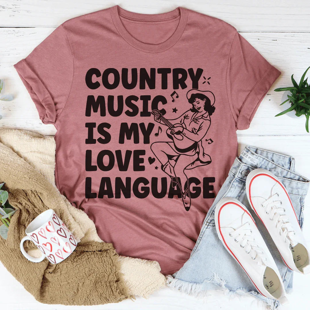 Country Music Is my Love Language Tee Peachy Sunday