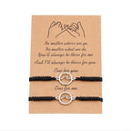Couple Magnets Bracelets Ocean Waves Charm Pinky Promise Bracelets Adjustable For Women Men Friendship Valentine's Day Couple Bracelet For Women Love Friendship Rope Braided Distance Bangle Magnetic Bracelets Paired Jewelry Bracelet