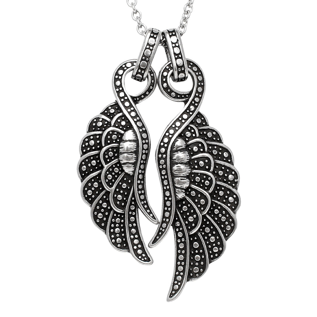 Couple Wings Necklace Sterling Silver Romantic Pendant