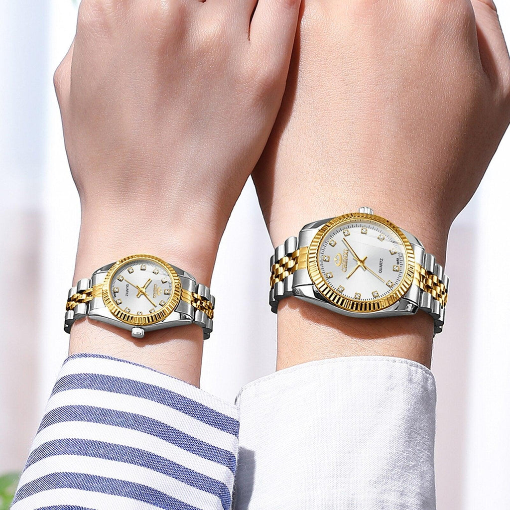 Couples Quartz Men Watch Women Valentine Gift Clock Watches Waterproof Sports Mechanical Watch Stainless Steel Strap Men's Mechanical Wrist Watch For Men Stainless Steel Band Stevvex