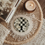 Spring Ceramic Coasters Set of 4 Courtly Check Designs Absorbent Drink Coasters for Table Protection BandsCo Straps